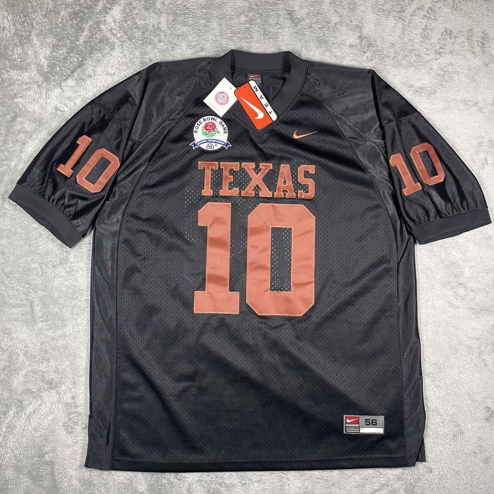 Nike Texas Longhorns Jersey Mens 56 Black NCAA Football Rose Bowl V Young Nike